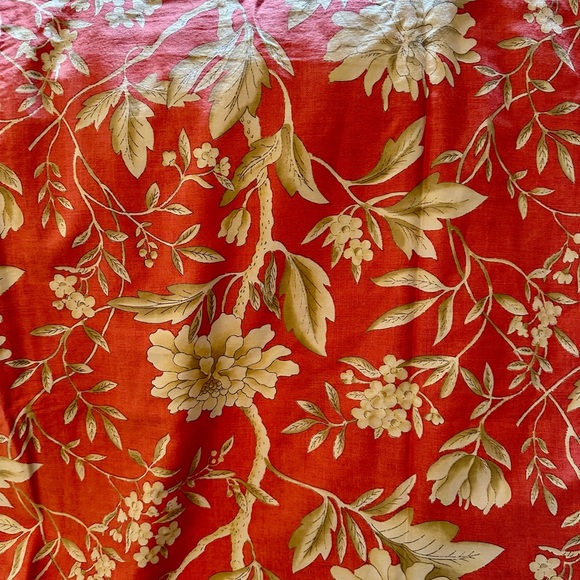 RALPH LAUREN Villa Camelia Salmon/Red/Tan QUEEN Duvet Cover 100% Cotton ITALY - Picture 3 of 4